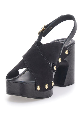 Sandali Neri con Tomaia in Pelle e Tacco a Coda PITTARELLO LOVE 5850