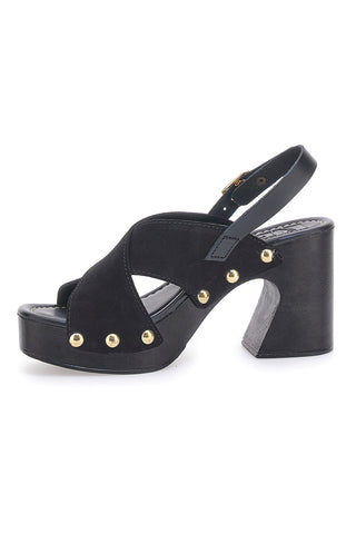 Sandali Neri con Tomaia in Pelle e Tacco a Coda PITTARELLO LOVE 5850