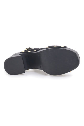 Sandali Neri con Tomaia in Pelle e Tacco a Coda PITTARELLO LOVE 5850