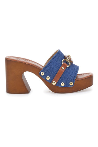 Zoccoli Jeans In Pelle Made in Italy Pittarello 25495/J