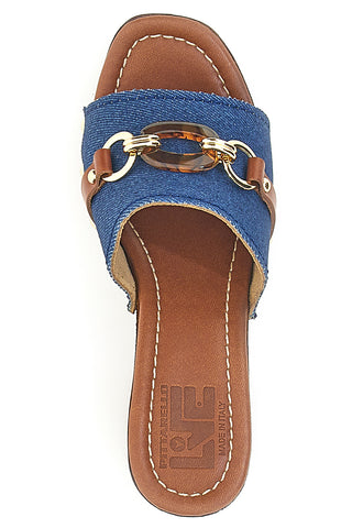 Jeans-Leder-Clogs Made in Italy Pittarello 25495/J