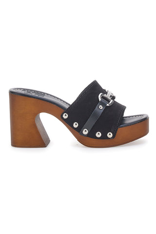 Zoccoli Neri in Vera Pelle Made in Italy Pittarello 25495/M
