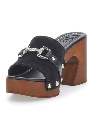 Zoccoli Neri in Vera Pelle Made in Italy Pittarello 25495/M