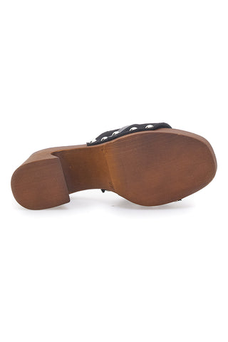 Zoccoli Neri in Vera Pelle Made in Italy Pittarello 25495/M