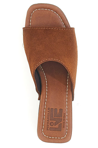 Braune Clogs aus echtem Leder mit Absatz in Holzoptik PITTARELLO LOVE 4850