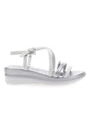 Weiße Sandalen mit silbernen Details und Plateau MIO TEMPO 2433
