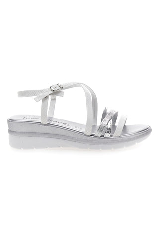 Sandali Bianchi con Dettagli Argento e Platform MIO TEMPO 2433