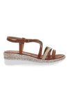 Sandali Marroni con Tomaia a Fasce Incrociate MIO TEMPO 2433