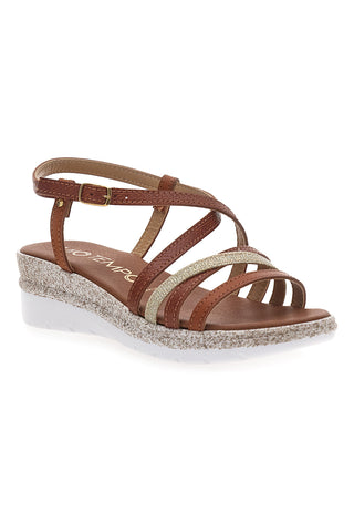 Sandali Marroni con Tomaia a Fasce Incrociate MIO TEMPO 2433