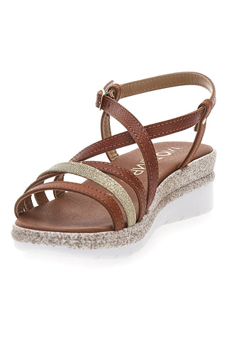 Sandali Marroni con Tomaia a Fasce Incrociate MIO TEMPO 2433