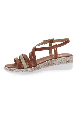 Sandali Marroni con Tomaia a Fasce Incrociate MIO TEMPO 2433