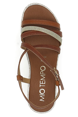 Sandali Marroni con Tomaia a Fasce Incrociate MIO TEMPO 2433