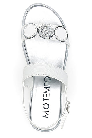 Weiße und silberne Plateausandalen Mio Tempo 2482