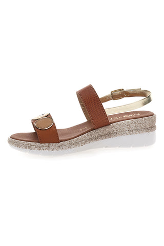 Braune Sandalen mit goldenen Details My Time 2482