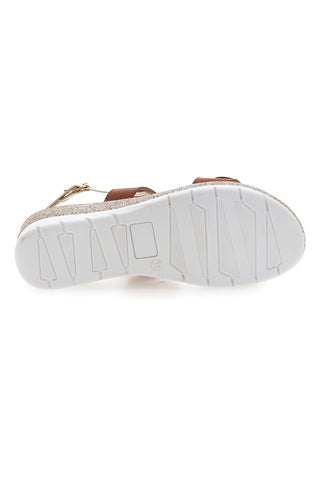 Braune Sandalen mit goldenen Details My Time 2482