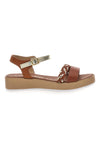 Braune Sandalen mit goldenen Details MIO TEMPO 3422