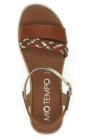 Braune Sandalen mit goldenen Details MIO TEMPO 3422