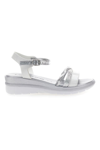 Sandali Bianchi e Argento con Platform Mio Tempo 2495
