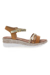Platinbraune Plateausandalen Mio Tempo 2495