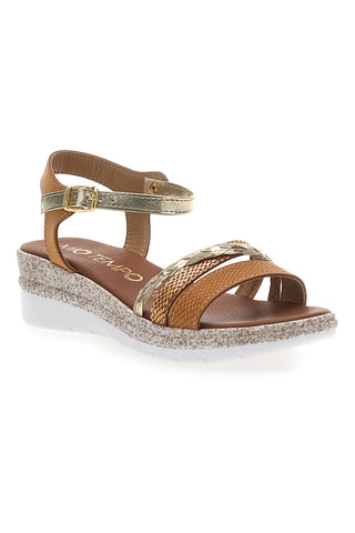 Platinbraune Plateausandalen Mio Tempo 2495