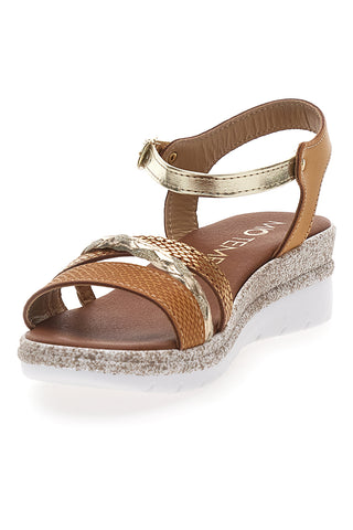 Platinbraune Plateausandalen Mio Tempo 2495