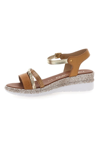 Platinbraune Plateausandalen Mio Tempo 2495