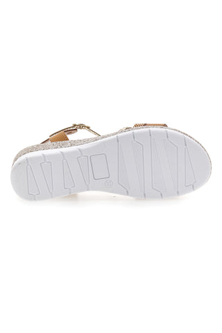 Platinbraune Plateausandalen Mio Tempo 2495