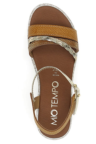 Platinbraune Plateausandalen Mio Tempo 2495