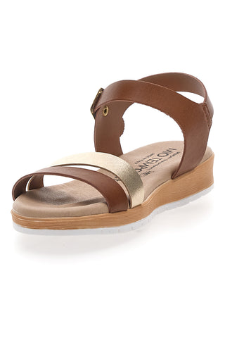 Sandali Marroni e Oro con Suola Morbida MIO TEMPO 1133253230