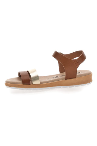 Sandali Marroni e Oro con Suola Morbida MIO TEMPO 1133253230