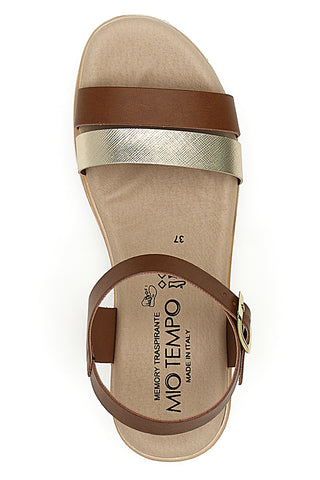 Sandali Marroni e Oro con Suola Morbida MIO TEMPO 1133253230
