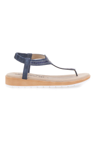 Blaue Flip-Flop-Sandalen mit Strasssteinen MIO TEMPO LR253421