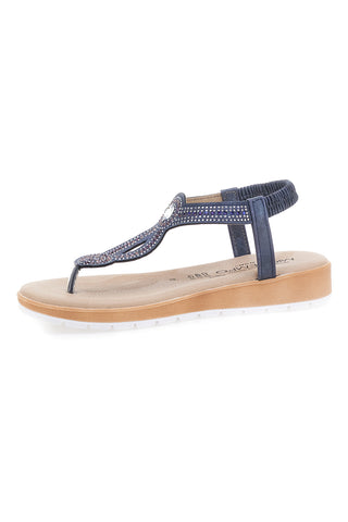 Blaue Flip-Flop-Sandalen mit Strasssteinen MIO TEMPO LR253421