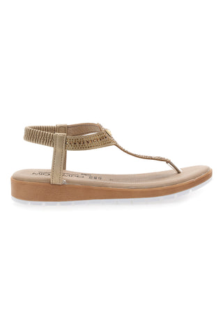Sandali infradito oro con decorazioni gioiello Mio Tempo LR253421