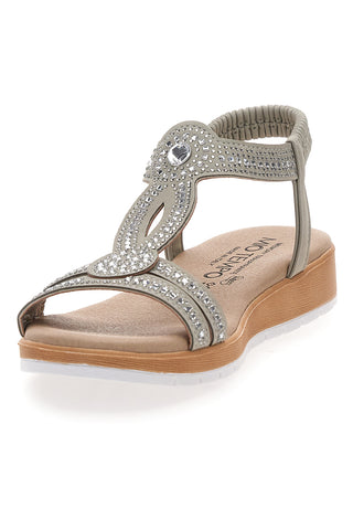 Niedrige Ice-Sandalen mit Strass MIO TEMPO LR253420