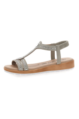 Niedrige Ice-Sandalen mit Strass MIO TEMPO LR253420