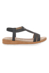 Niedrige schwarze Sandalen mit Strasssteinen MIO TEMPO LR253420