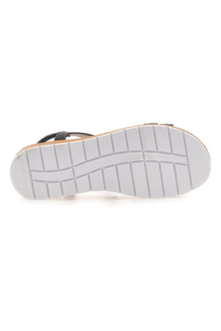 Niedrige schwarze Sandalen mit Strasssteinen MIO TEMPO LR253420