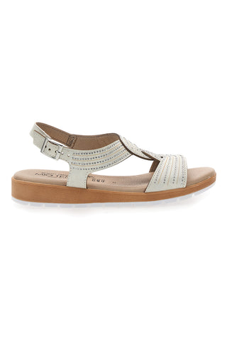 Sandali beige con fasce incrociate e strass MIO TEMPO LR242939