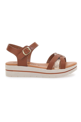 Sandali Marroni Con Platform Made in Italy PRIMA RIGA 1