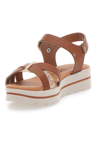 Sandali Marroni Con Platform Made in Italy PRIMA RIGA 1