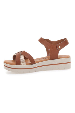 Sandali Marroni Con Platform Made in Italy PRIMA RIGA 1