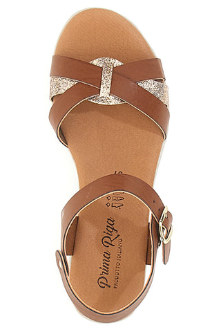 Sandali Marroni Con Platform Made in Italy PRIMA RIGA 1