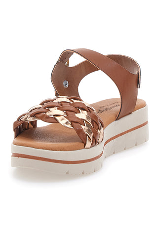 Sandali Marroni con Platform e Tomaia Intrecciata PRIMA RIGA 4