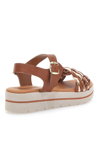 Sandali Marroni con Platform e Tomaia Intrecciata PRIMA RIGA 4