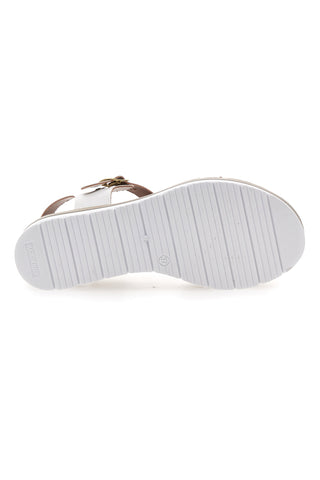 Weiße Plateausandalen mit goldener Schnalle Prima Riga 5