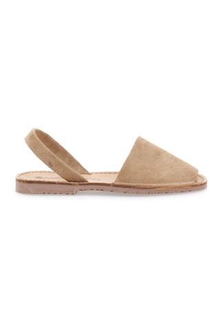 Sandali beige stile menorquina in tessuto Mio Tempo 35