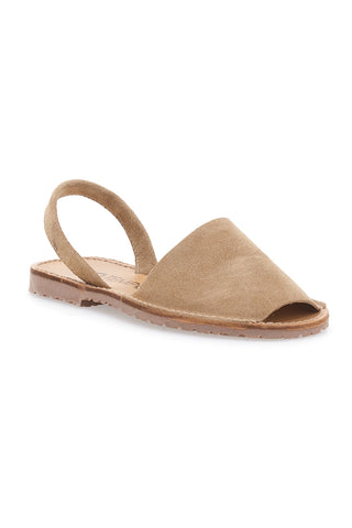 Sandali beige stile menorquina in tessuto Mio Tempo 35