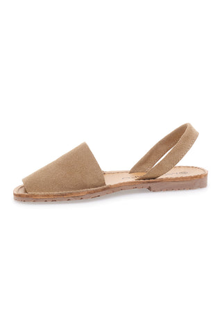 Sandali beige stile menorquina in tessuto Mio Tempo 35