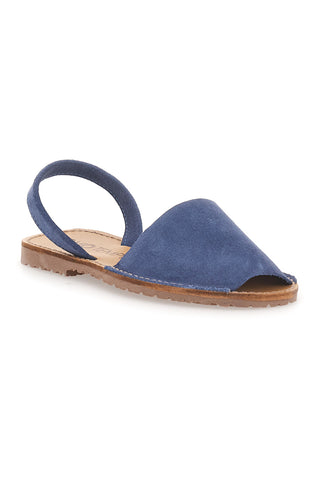 Sandali menorquina  blu in tessuto Mio Tempo 35
